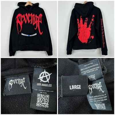 Official Revenge Kill Hand Hoodie Sz Large Xxxtentacion Puff Print Puff Paint
