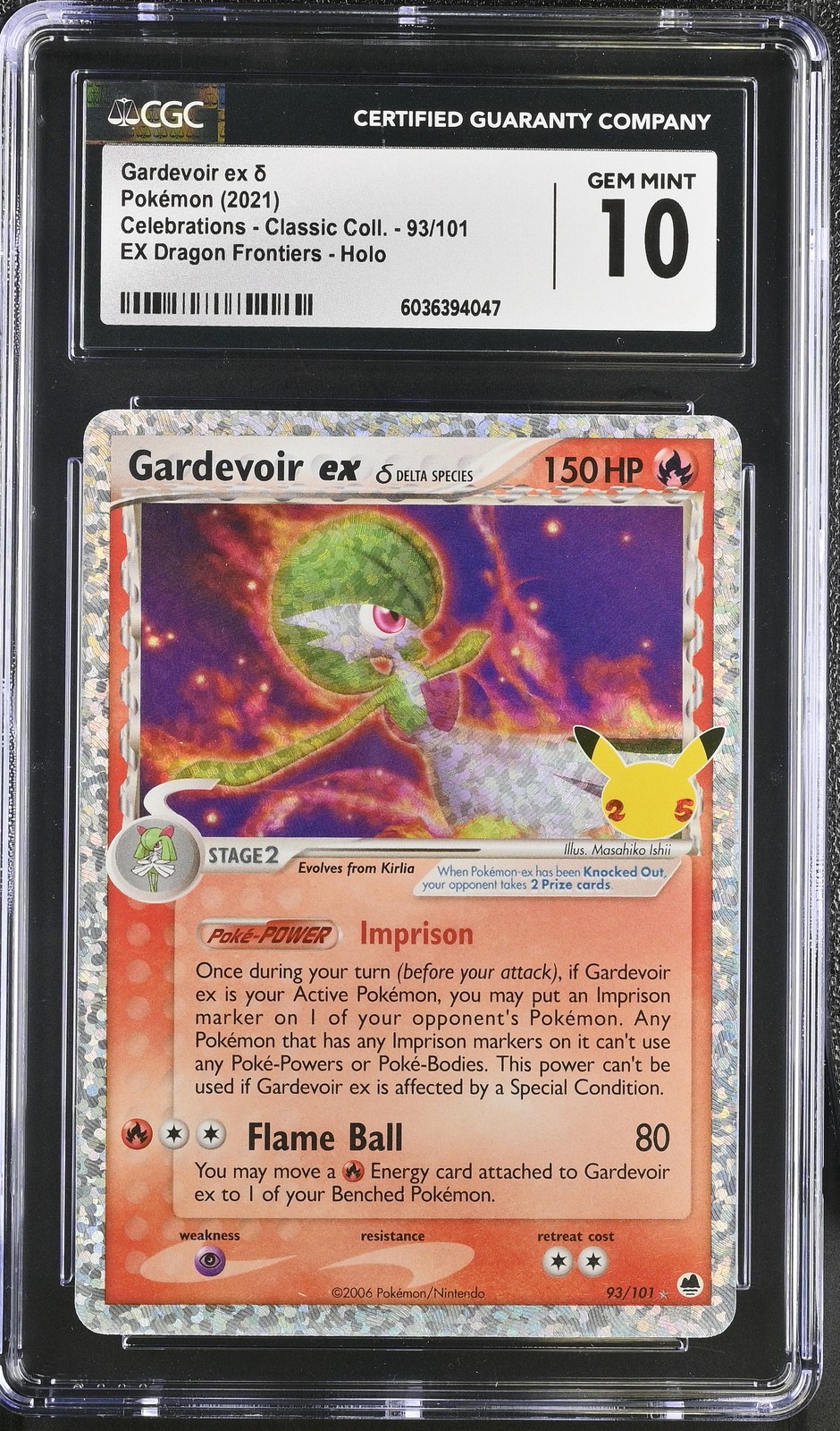 Gardevoir EX ´ 93/101 Dragon Frontiers Holo Pokemon CGC 10 Gem Mint
