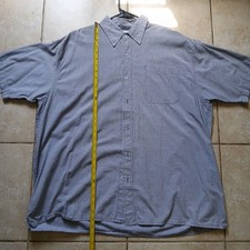 Wrangler Hero Men's Button-Up Shirt Gray Microcheck Cotton Short Sleeve XL Woven