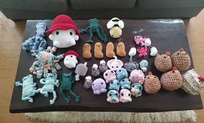 Handmade Crochet Stuff Animals And Keychains Massive Lot Brand New
