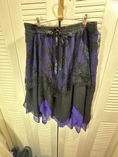 Fairy Pixie ruffle, lace BohoGlamY2K Whimsigoth Fairygrunge Purple Black Skirt