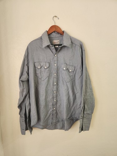Vintage Rockmount Ranch Wear Western Button Down Shirt Men’s Size XL USA