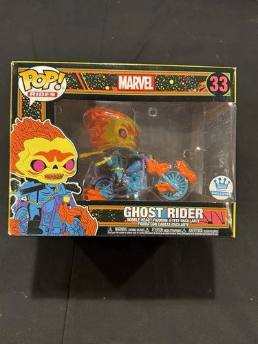 Funko Pop Rides Marvel Ghost Rider 33 Black Light Funko Shop Exclusive - Damage