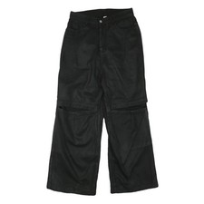 Femmes Noir Coupe Standard Jambes Larges Jean W30 L30 Casual Fermeture Éclair