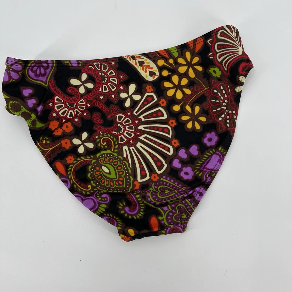 Victoria’s Secret Natación Grande Bikini Parte Inferior Boho Paisley Cintura Alta Retro Floral Foto 3 de 4