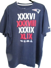 New England Patriots SS T Shirt 2XL Nike Super Bowls Champs Football 36 38 39 49