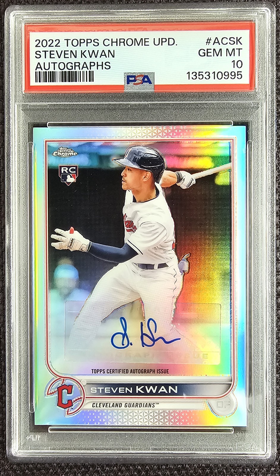 2022 TOPPS CHROME UPDATE AUTOS #ACSK STEVEN KWAN PSA 10 AUTO