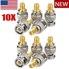 10Pcs SMA Female Jack to BNC Male Plug Adapter RF Coaxial Connectors 50 