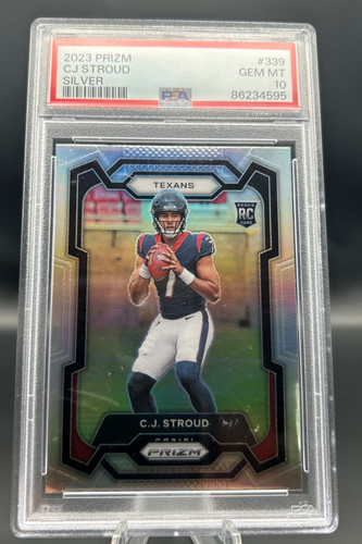 2023 Panini Prizm Football CJ Stroud #339 Silver Rookie PSA 10 Gem Mint