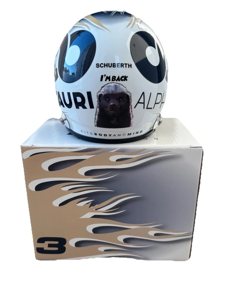 Daniel Ricciardo Signed 2023 F1 1:2 Mini Helmet Insc “HONEY BADGER” PSA AUTO #3 - Image 4 of 4