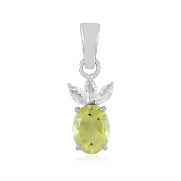 Ouro Verde Quarz-Silber-AnhäNger-image