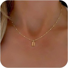 Initial Necklaces for Women, Dainty A-Z Pendant Letter Charm Necklace Personaliz