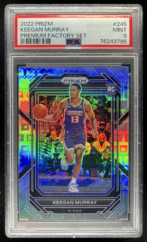 2022-23 Panini Prizm Keegan Murray RC Prizm Premium Factory #/150 PSA 9