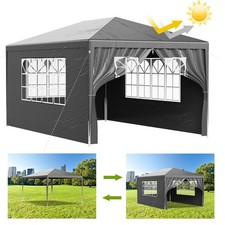 Gazebo 3x4M Outdoor Garden Canopy Heavy Duty Waterproof Party Tent + 4 Sidewall