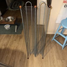 Vintage 120 CD Media Storage Tower Metal Wire Rack Stand 37”
