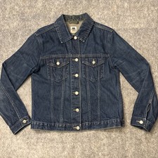 GAP Icon Denim Jacket Sz Small Indigo Classic Blue Jean Silver Buttons