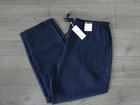 M&S MARKS & SPENCER NAVY LYOCELL PULL ON STRAIGHT LEG TROUSERS UK SIZE 20 LONG