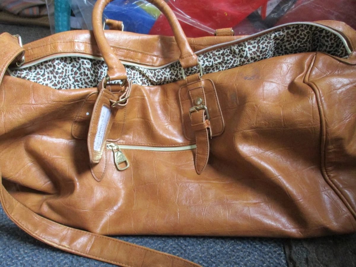 Steve Madden Weekender Travel Bag with Faux Leather and Cat Print