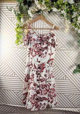 Anthropologie Women's Oahu Off The Shoulder Midi Dress Floral Size 0 READ