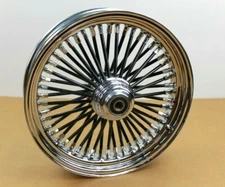 Drag Specialties Single Disc Black 50 Fat Spoke Front Wheel Rim 16x3.5