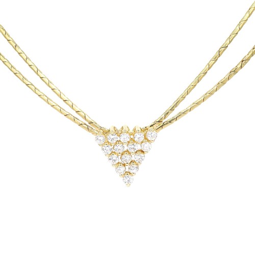 Vintage Collier in 585er Gelbgold mit ca. 0,45 ct Brillanten - 第 1/5 張圖片