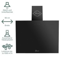 Dunstabzugshaube Kopffreihaube 90Cm Abluft-Umluft Gurari Gch 286 Prime 1000M³/H