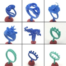 9PC Royal Crown Design Ring, Elephant, Ant, Bear | Rings Wax Casting Mold WRB344