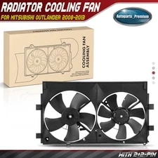 Dual Radiator Cooling Fan w/ Shroud Assembly for Mitsubishi Outlander 2008-2013