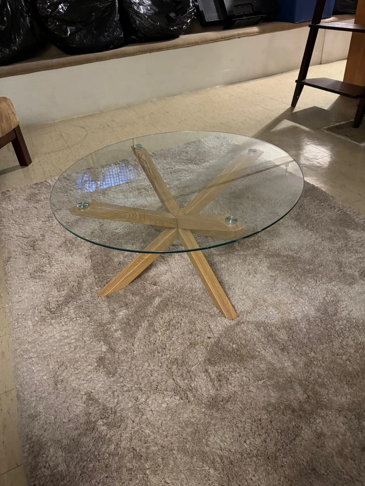 Baxton Studio Lida Modern Glass Coffee Table - NEW in Box - Image 3 of 4