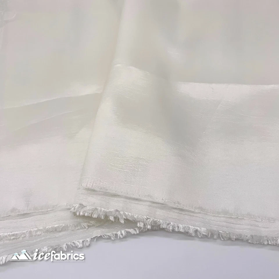 Ivory Taffeta Fabric By The Yard- Solid Poly Taffeta Fabric- Decoration - Image 4 of 4