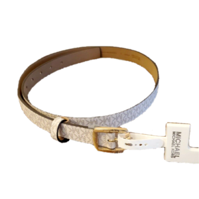 Michael Kors Metallic Gold Logo-Print Women’s Belt - Size Small Michael Kors Metallic MK Reversible Leather Belt | Neiman Marcus main image 4