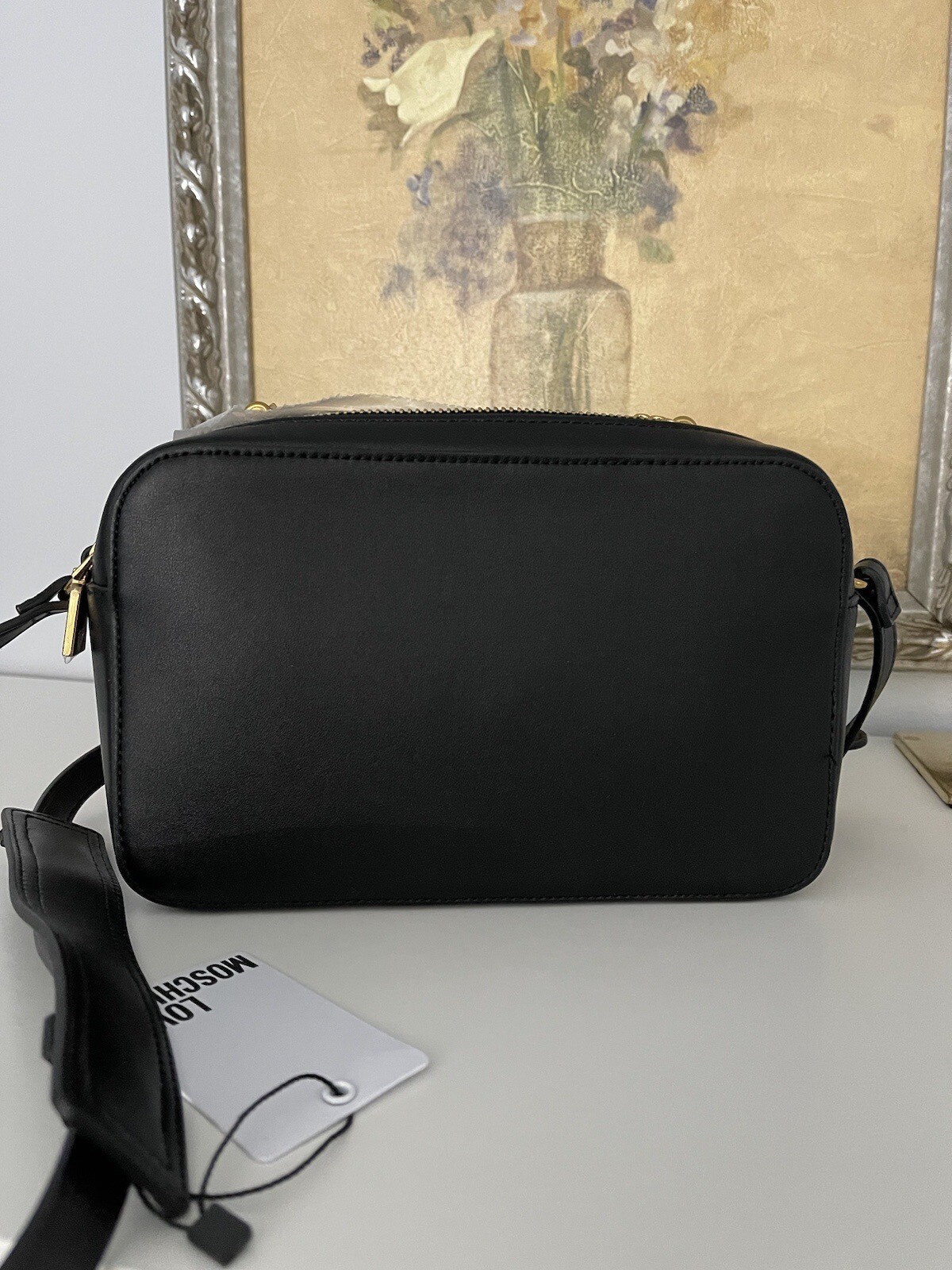 NWT Love Moschino Black Studded Double Zip Borsa Crossbody Bag eBay