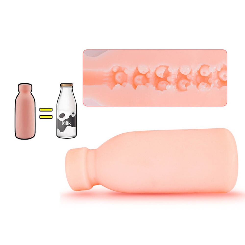 pussy insertion babybottle Milk Bottle Masturbation Cup Simulation Vagina Male Masturbator Pocket Pussy  Toy | eBay
