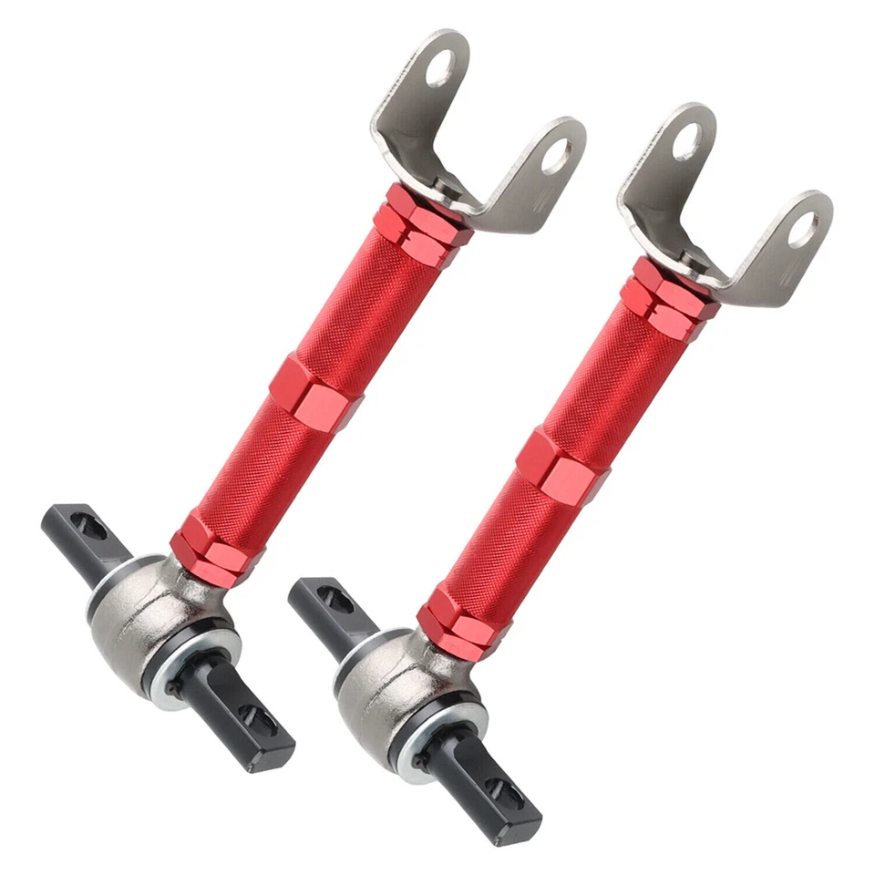 2x Brazo de inclinación de control trasero ajustable rojo para 01-05 Honda Civic 02-06 Acura RSX Foto 4 de 4