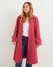 Hot Pink Midi St Michaels Swing Zip Up Details Vintage Wool Coat