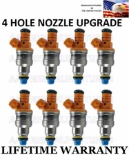 4 Hole Nozzle Upgraded Bosch Set of 8 Fuel Injectors For GMC Chevy 7.4L 454 
