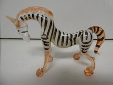 VINTAGE ART GLASS VENETIAN STATUE HAND PAINTED ZEBRA FIGURINE 
