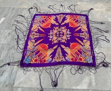 1950s Vintage Taj Mahal WWII Silk Stain Piano Shawl Woman Floral Scarf 106x106cm