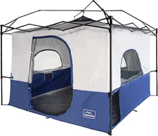 Camping Cube Tent Converts 10'X10' Straight Leg Canopy into Inner Pop up Tent Ca