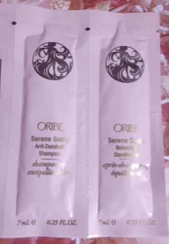 Shampoo e balsamo cuoio capelluto Oribe Serene Duo 7 ml ogni confezione campione NUOVO - Foto 1 di 1