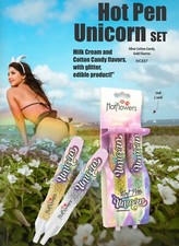 Hot Pen Unicorn Edible Body Flavouring Pen Gel 2 units Churros and Cotton Candy