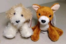 Russ Yomiko Classics Soft Brown & Beige/white Dogs  5" Plush Stuffed Animal Toy