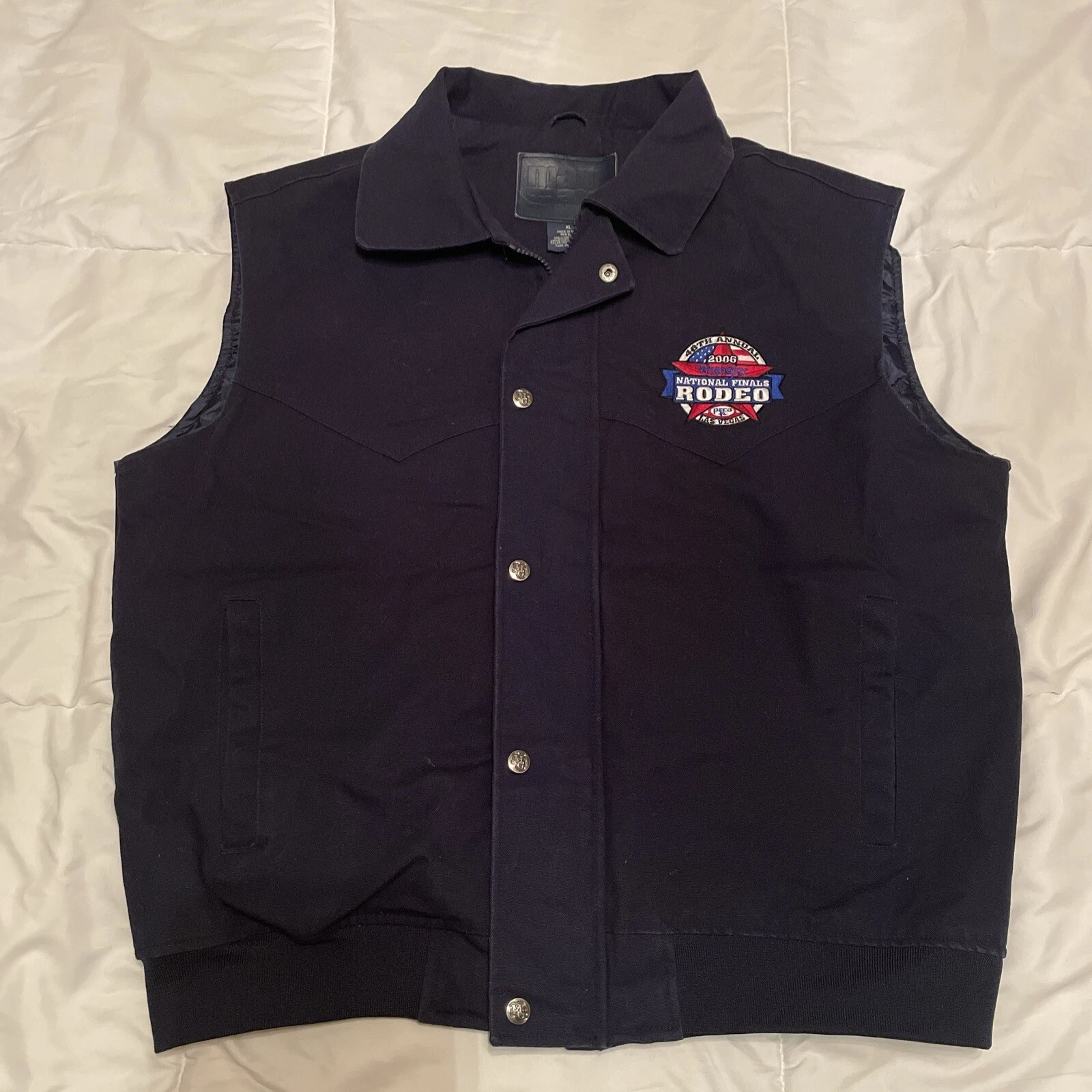 Vtg Wrangler National Rodeo Finals 2006 Las Vegas Vest Men’s XL Man Gate Cowboy