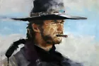 Living Room Art Wall Decor Portrait Cowboy Oil painting Picture Printed On Canva
