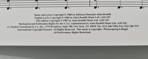 Cameron Mackintosh Presents Les Miserables - Vocal / Piano Selections - Picture 7 of 7