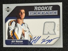 2005-06 Upper Deck Hockey #ART-JH Jeff Hoggan #/75 Rookie Threads Autograph RC