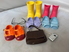 Battat Our Generation 18" Doll Shoes 5 Pairs Glasses Bags Boots Camera Lot