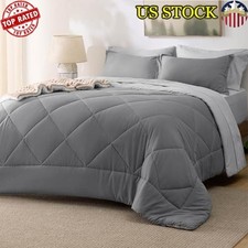 7 Pieces King Comforter Set Reversible Soft Convenient Warm Machine Washable New