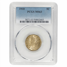 1910 Liberty V Nickel 5C PCGS MS 63