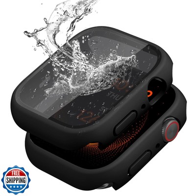 2 Pack Waterproof Privacy Hard PC Case with Tempered Glass Screen